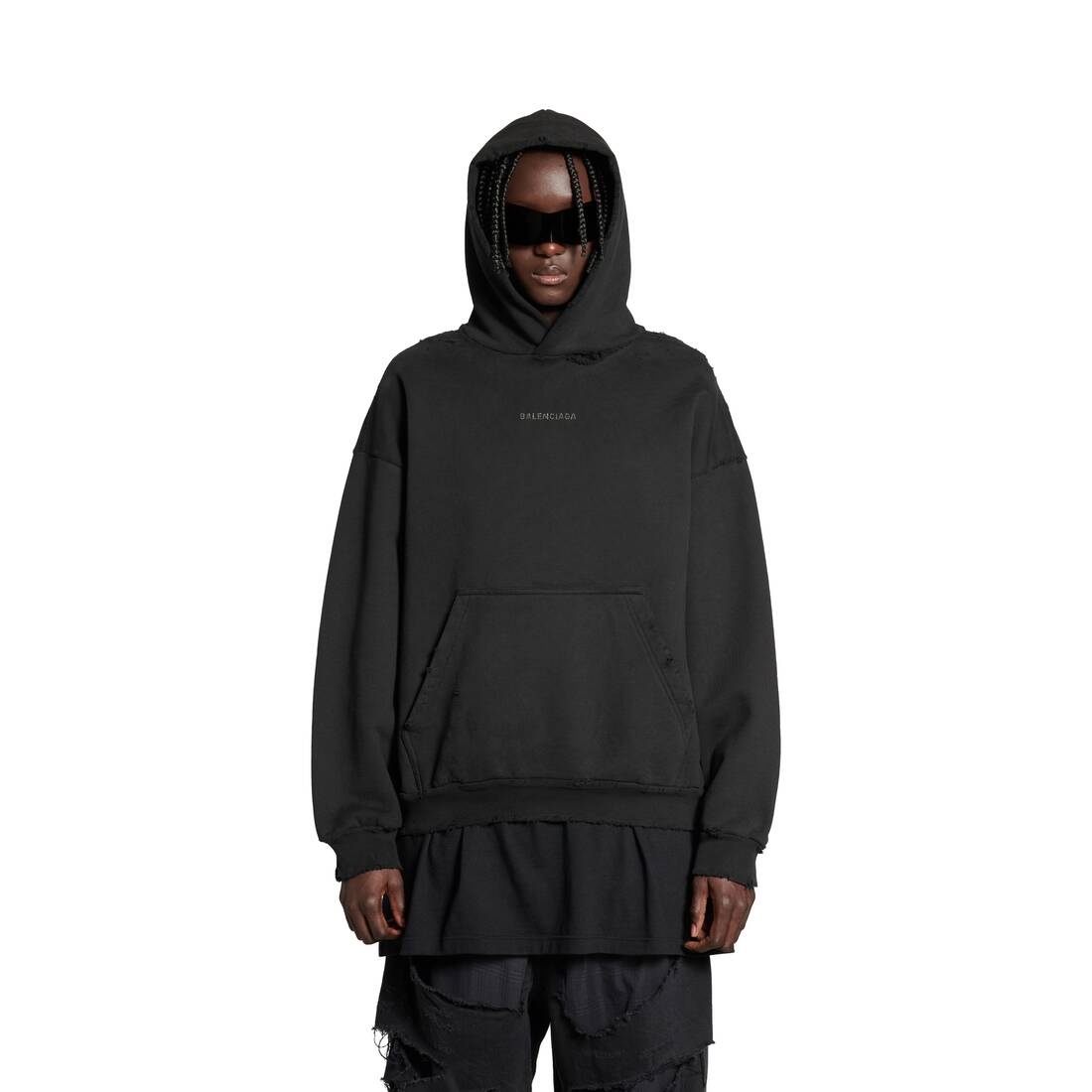 Balenciaga Back Hoodie Medium Fit in Black - 5