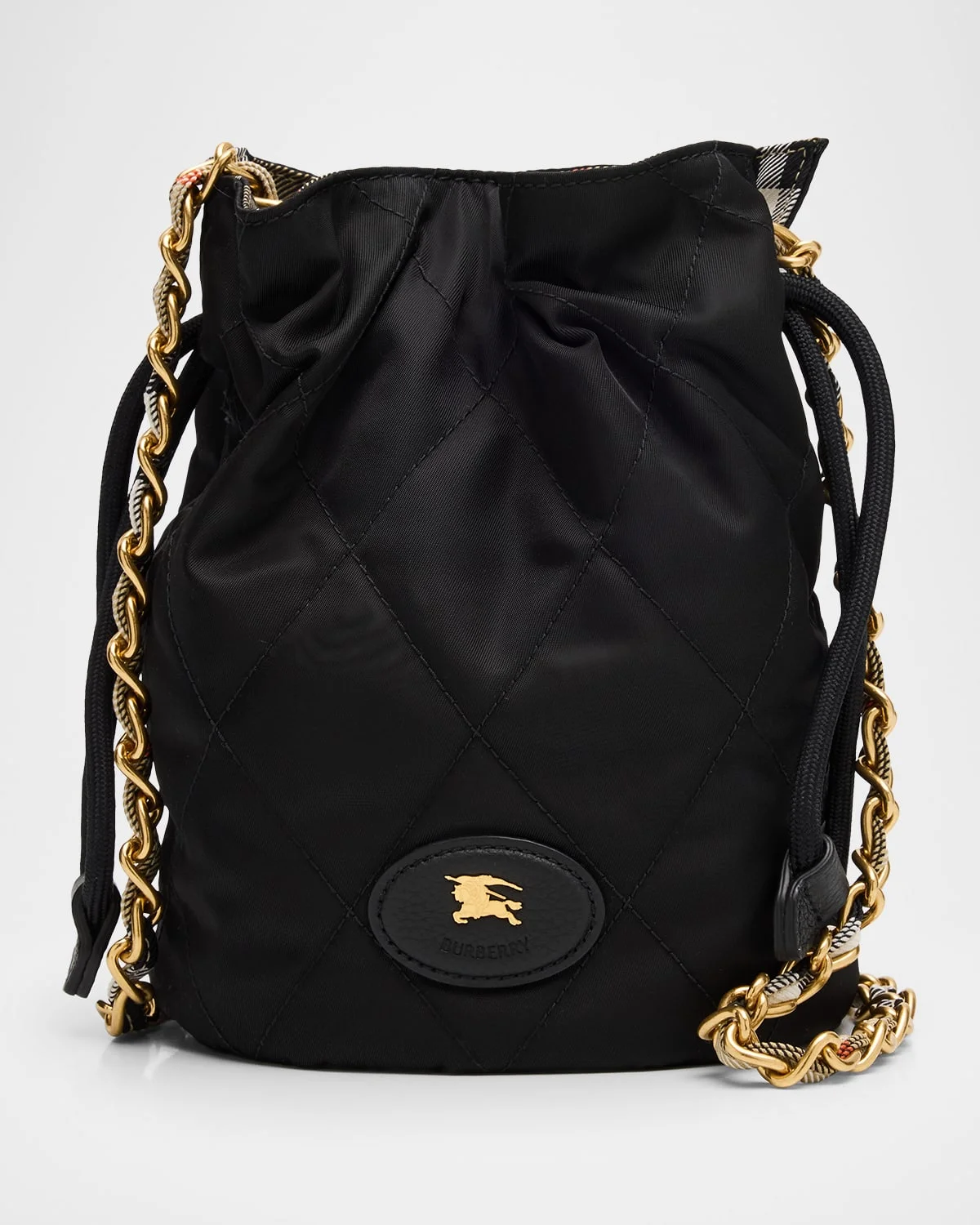 Horseshoe Quilted Nylon Pouch Bag - 1