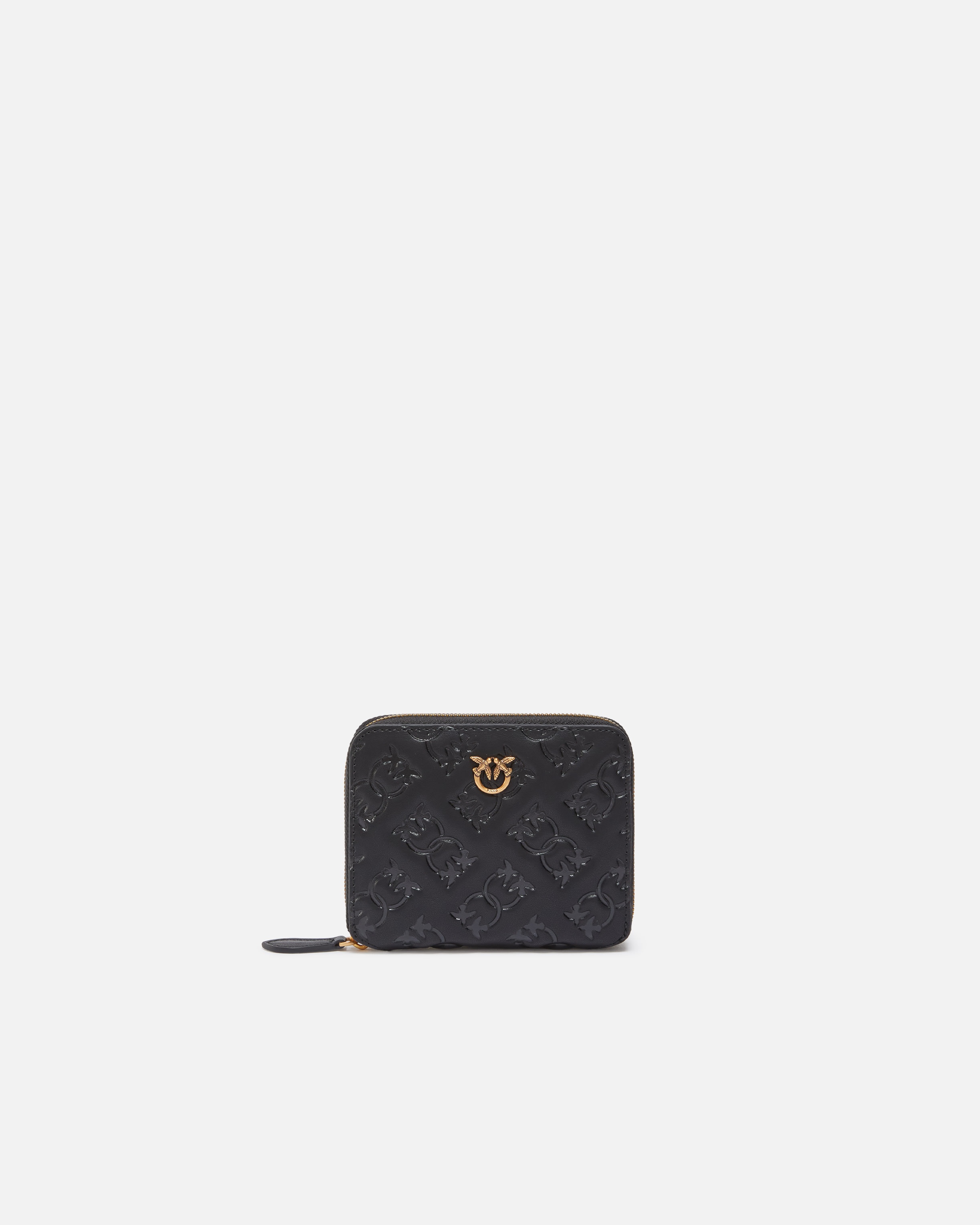 SQUARE LEATHER WALLET WITH DEBOSSED MONOGRAM MOTIF - 1