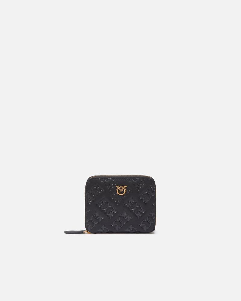 SQUARE LEATHER WALLET WITH DEBOSSED MONOGRAM MOTIF 1