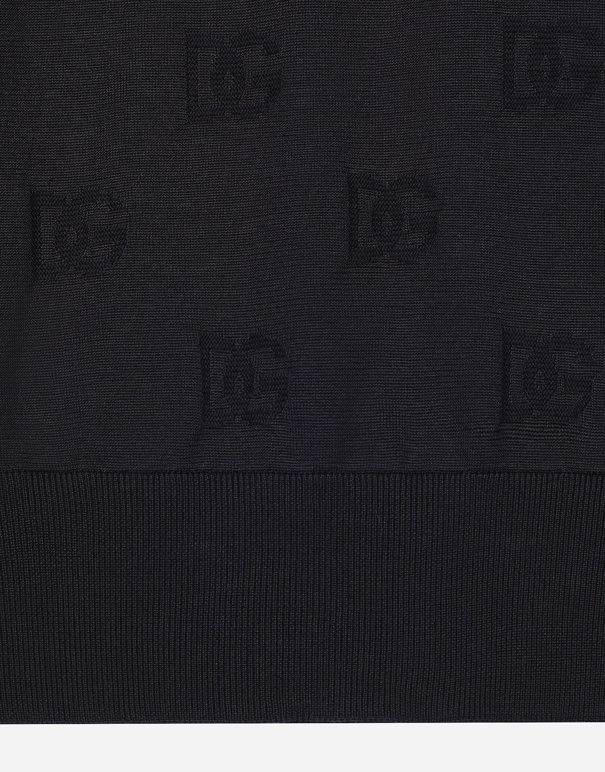 Silk round-neck sweater with all-over DG inlay - 4