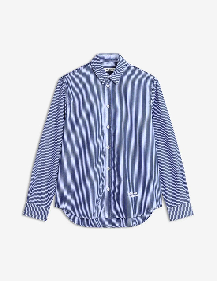 MAISON KITSUNE HANDWRITING STRIPED CLASSIC SHIRT - 1