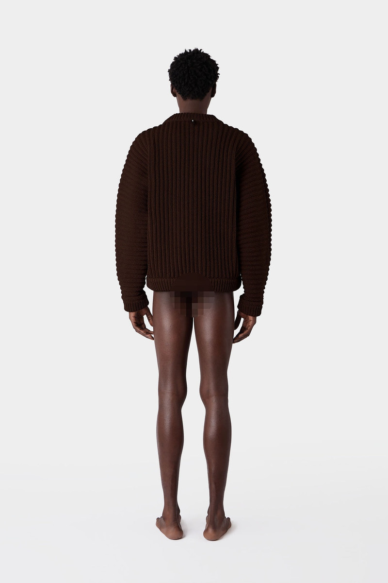 ROUND NECK SWEATER / brown 7