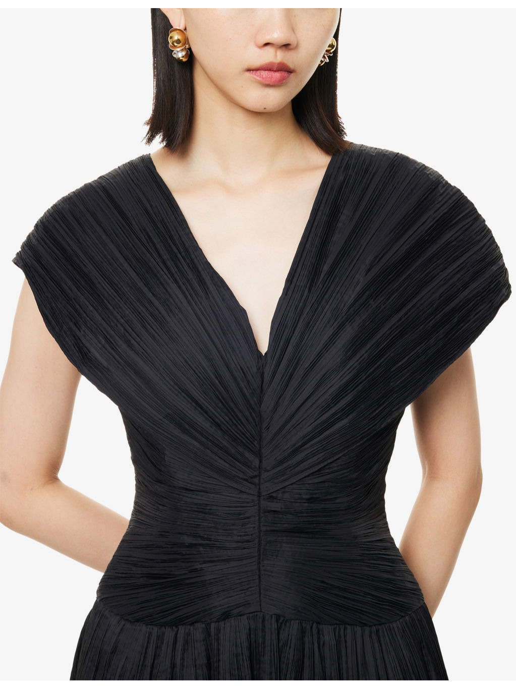 Avarie Pleated Woven Mini Dress - 5