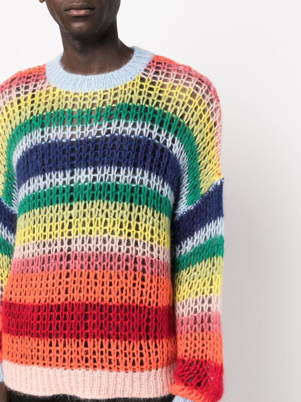 striped crew-neck jumper - 5