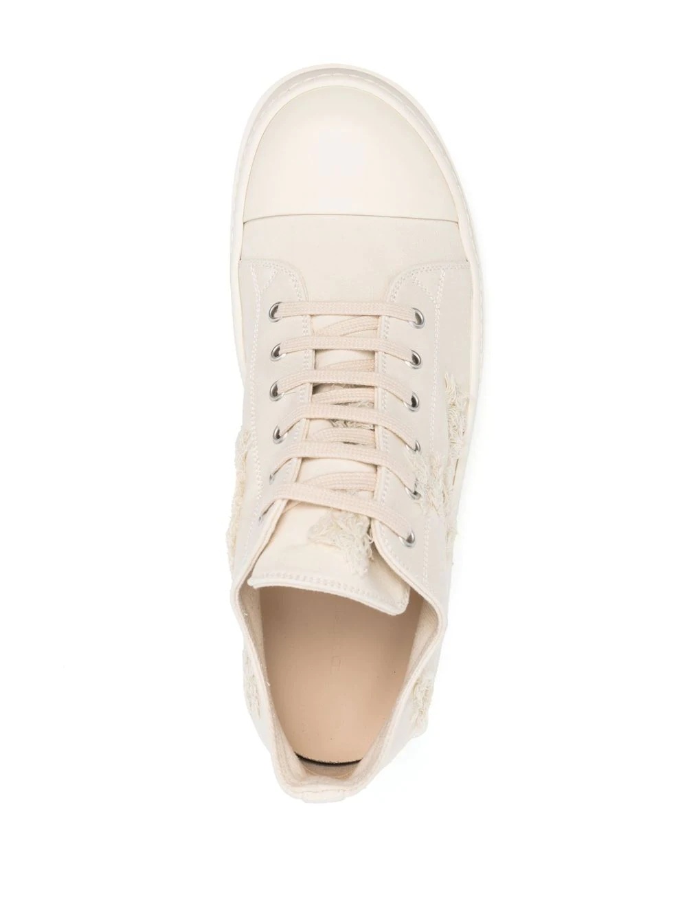 frayed lace-up sneakers - 4