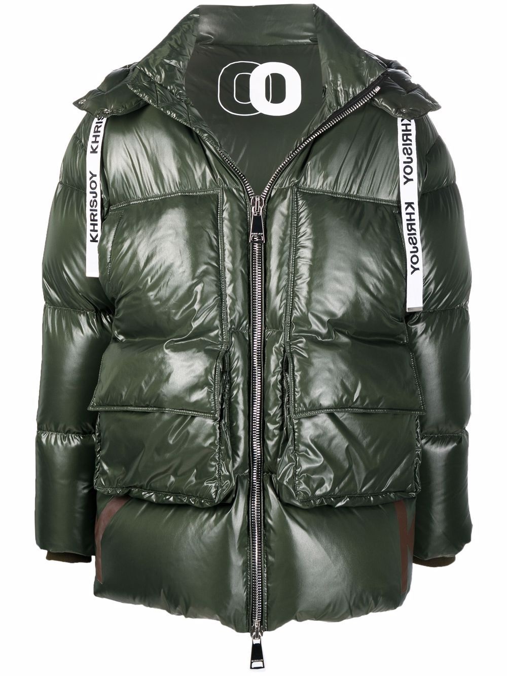 zip-up padded down coat - 1