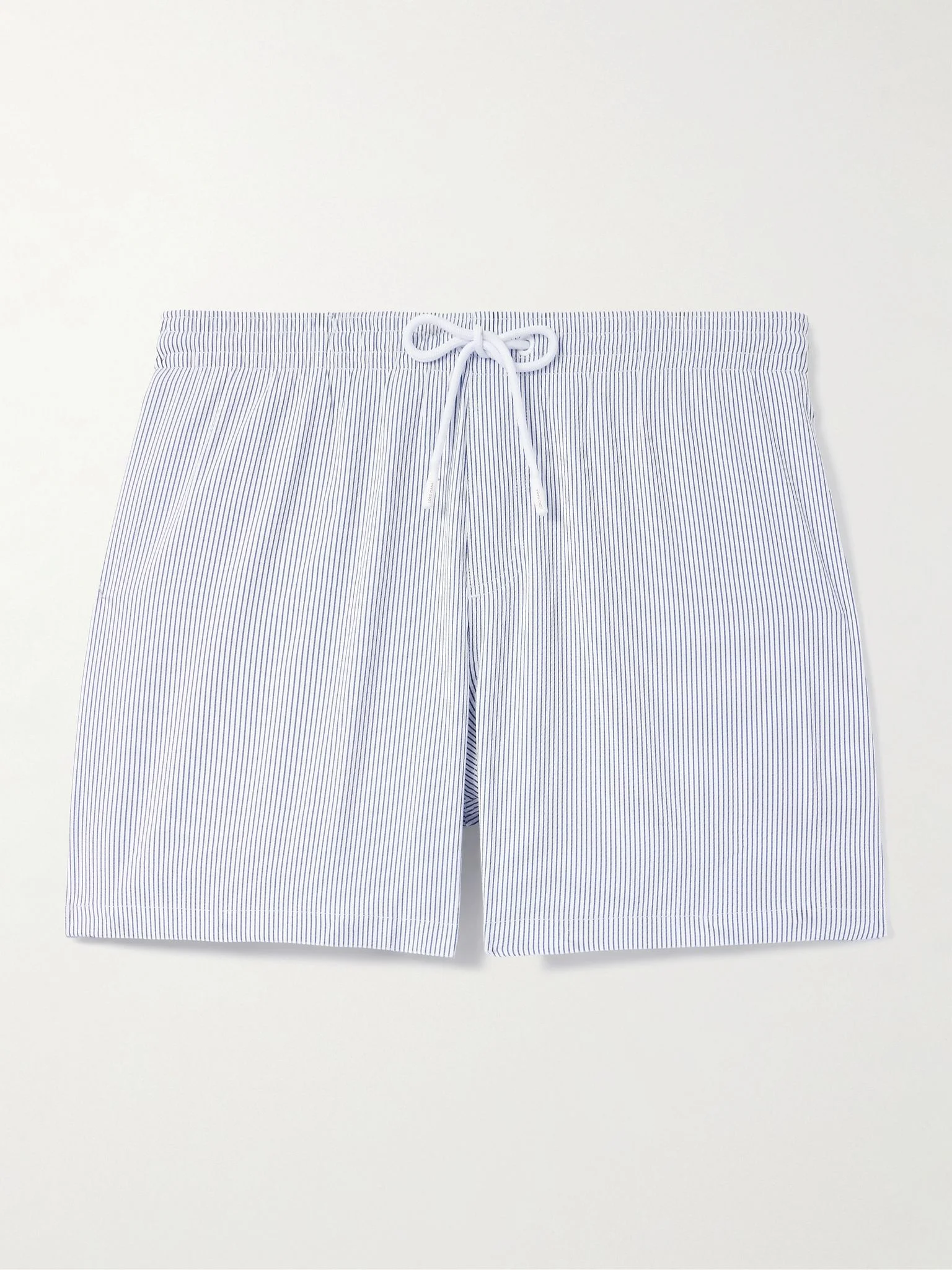 Daneu Straight-Leg Mid-Length Striped Swim Shorts Blue - 1