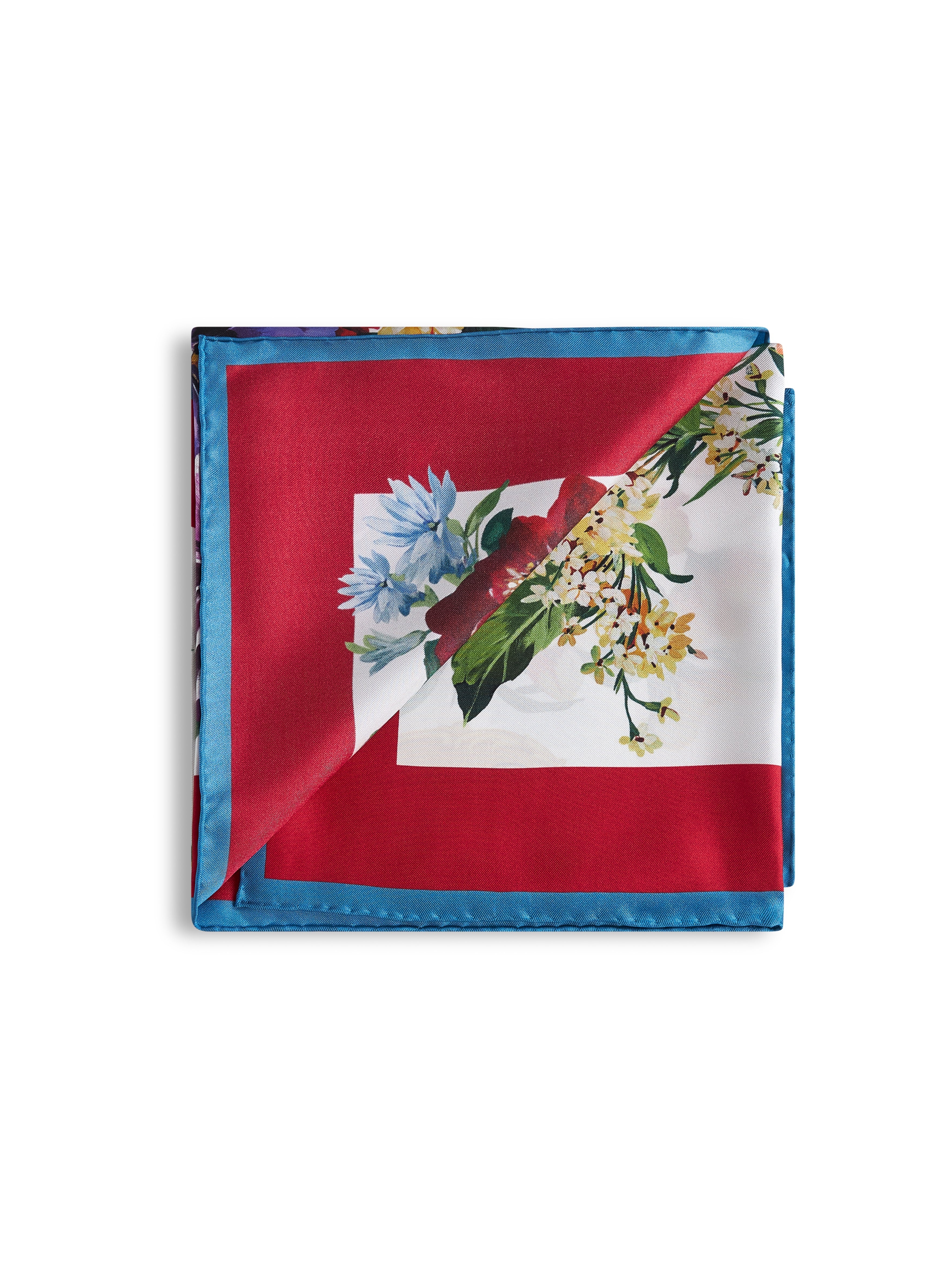 Flower bouquet print silk twill scarf - 2