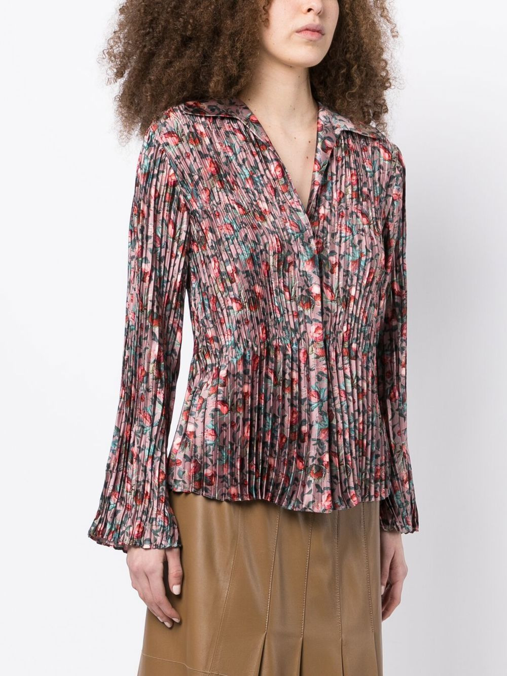 berry blooms pleated shirt - 3