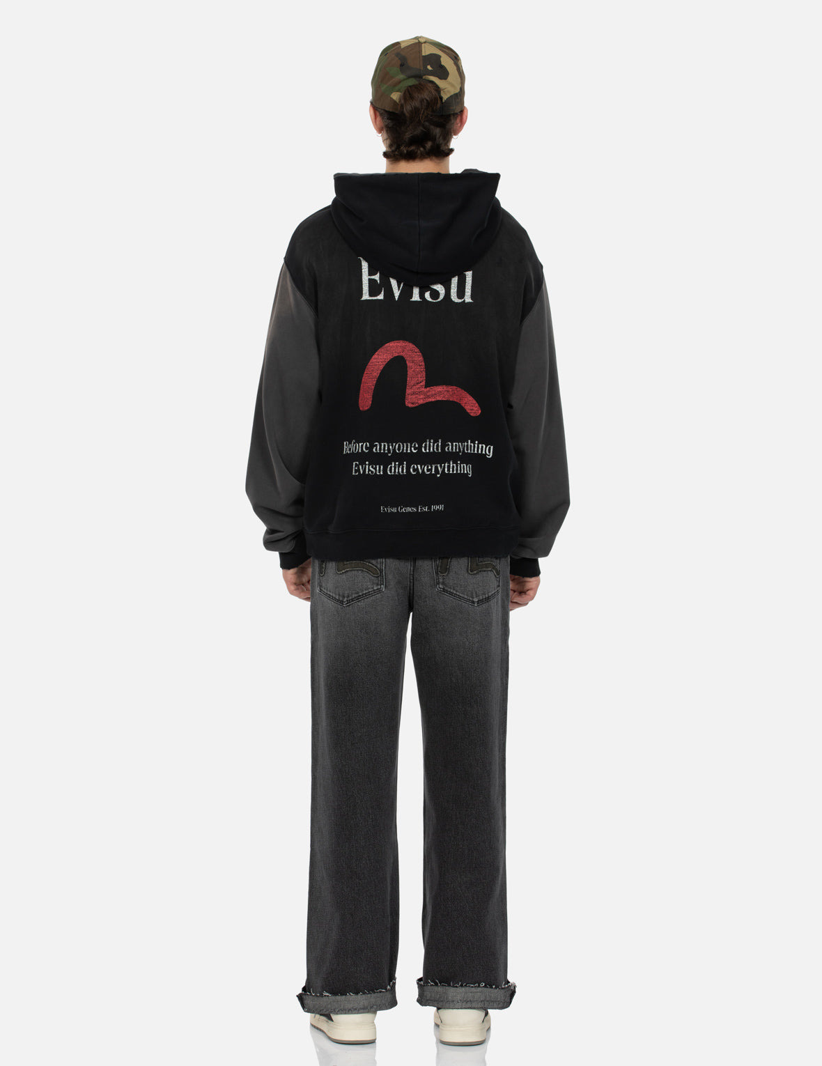 SEAGULL AND LOGO PRINT BOXY HOODIE - 5