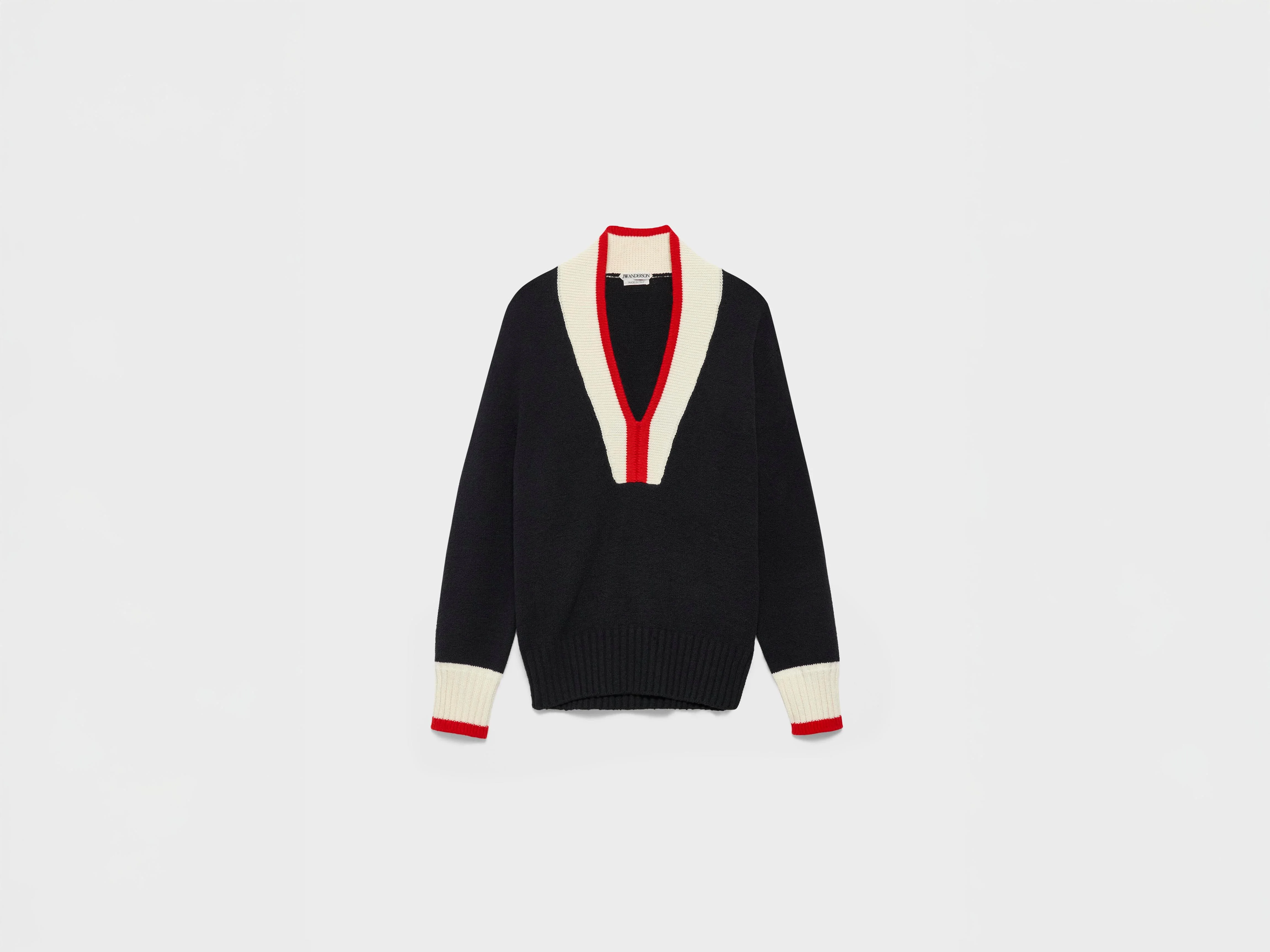 MENS CONTRAST TRIM JUMPER IN BLACK - 1
