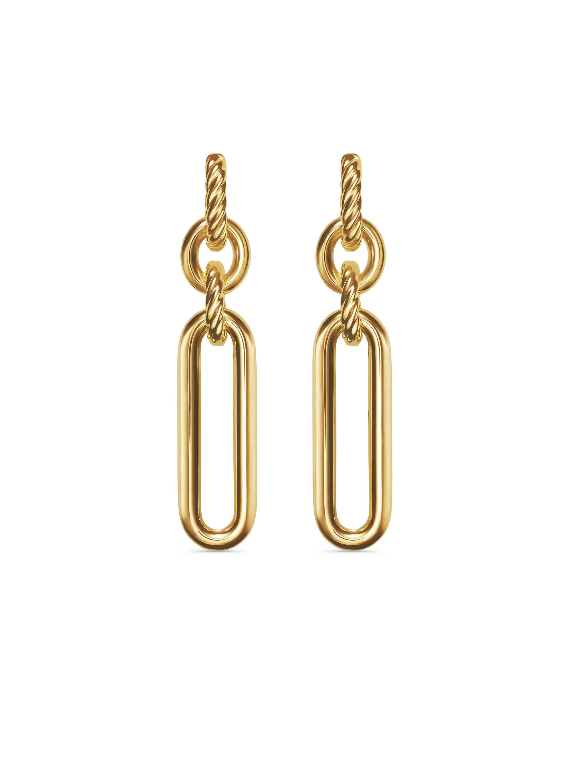 Women's Lexington Double Link Drop Earrings in 18K Yellow Gold, 53.5MM - Gold - 1