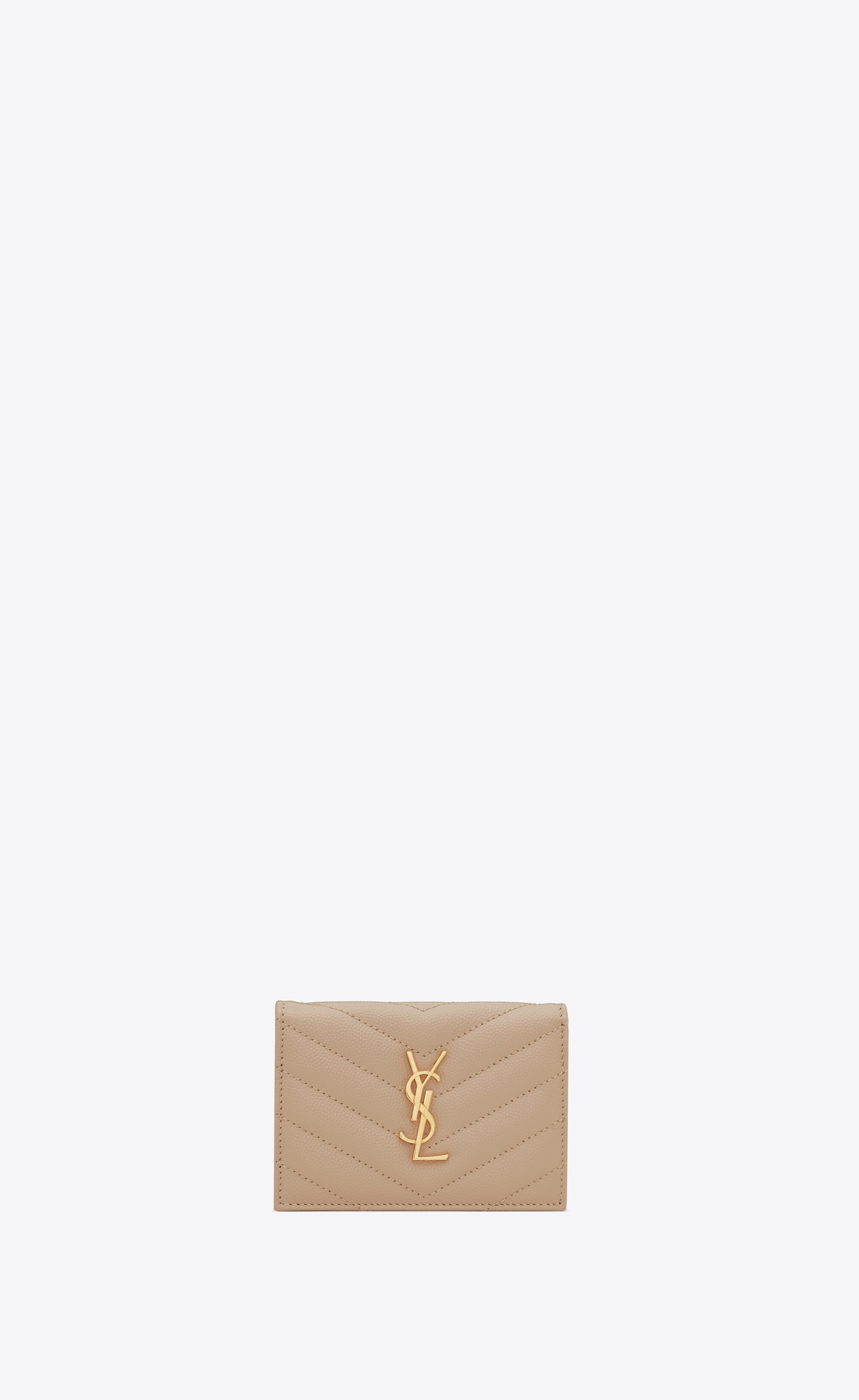 cassandre saint laurent matelasse business card case in grain de poudre embossed leather - 1