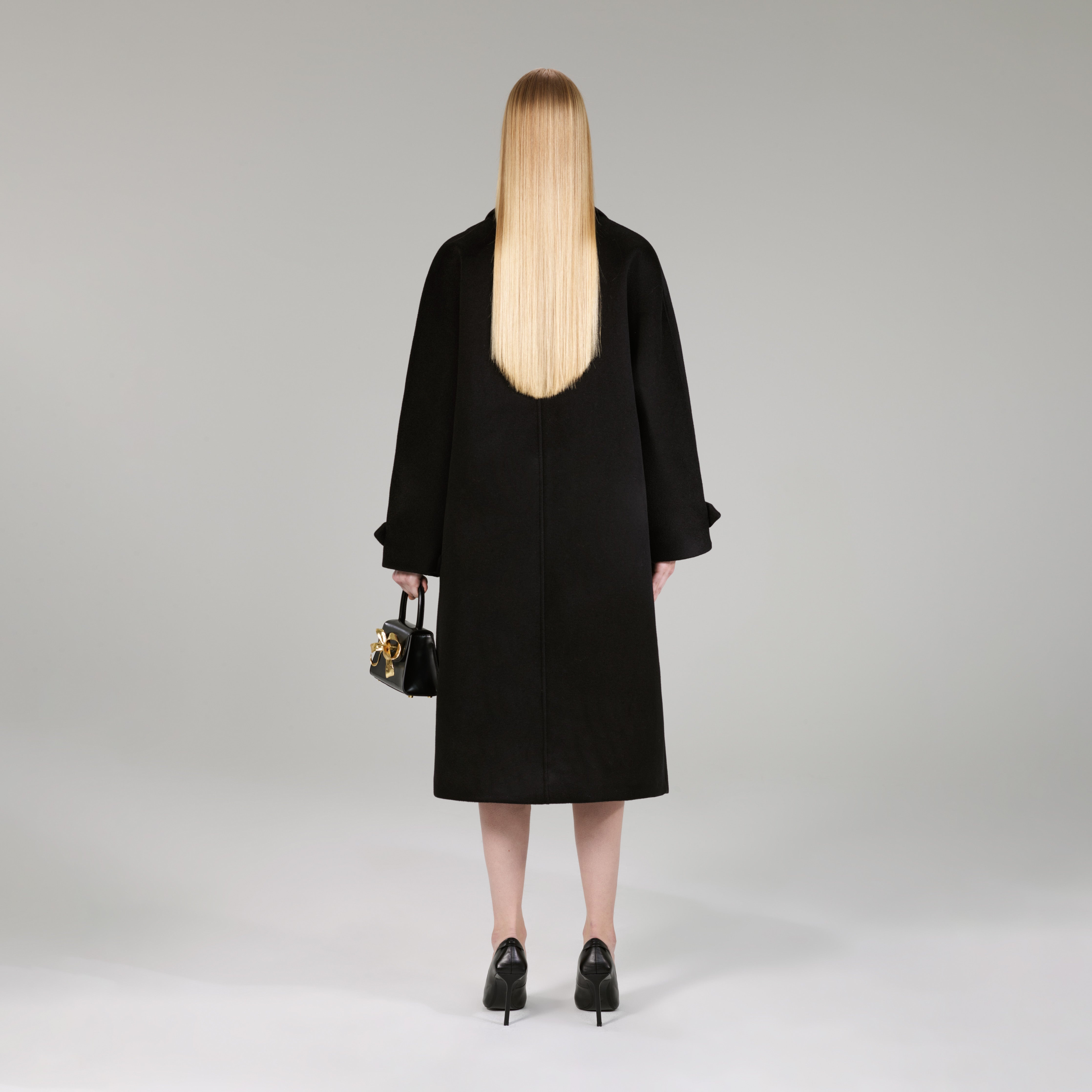 Black Wool Coat - 3