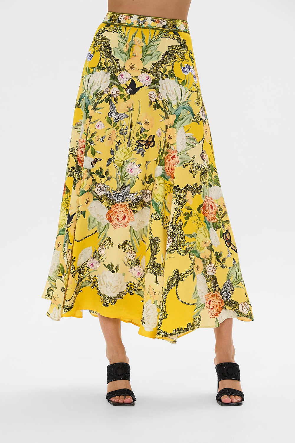 PANELLED FLARED LONG SKIRT - 5