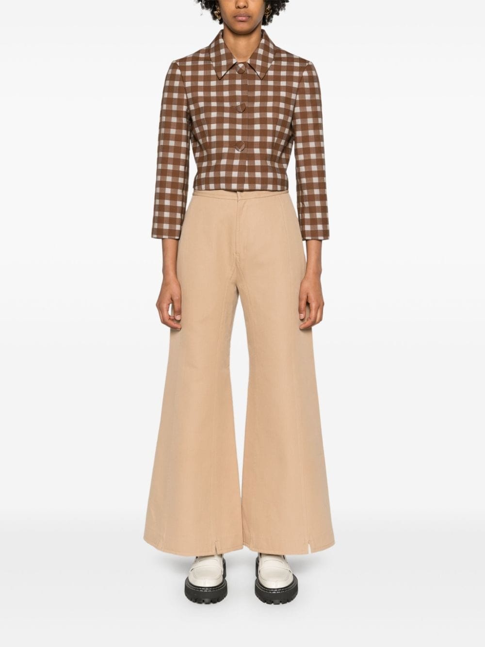 Tegola seam-detail flared trousers - 2