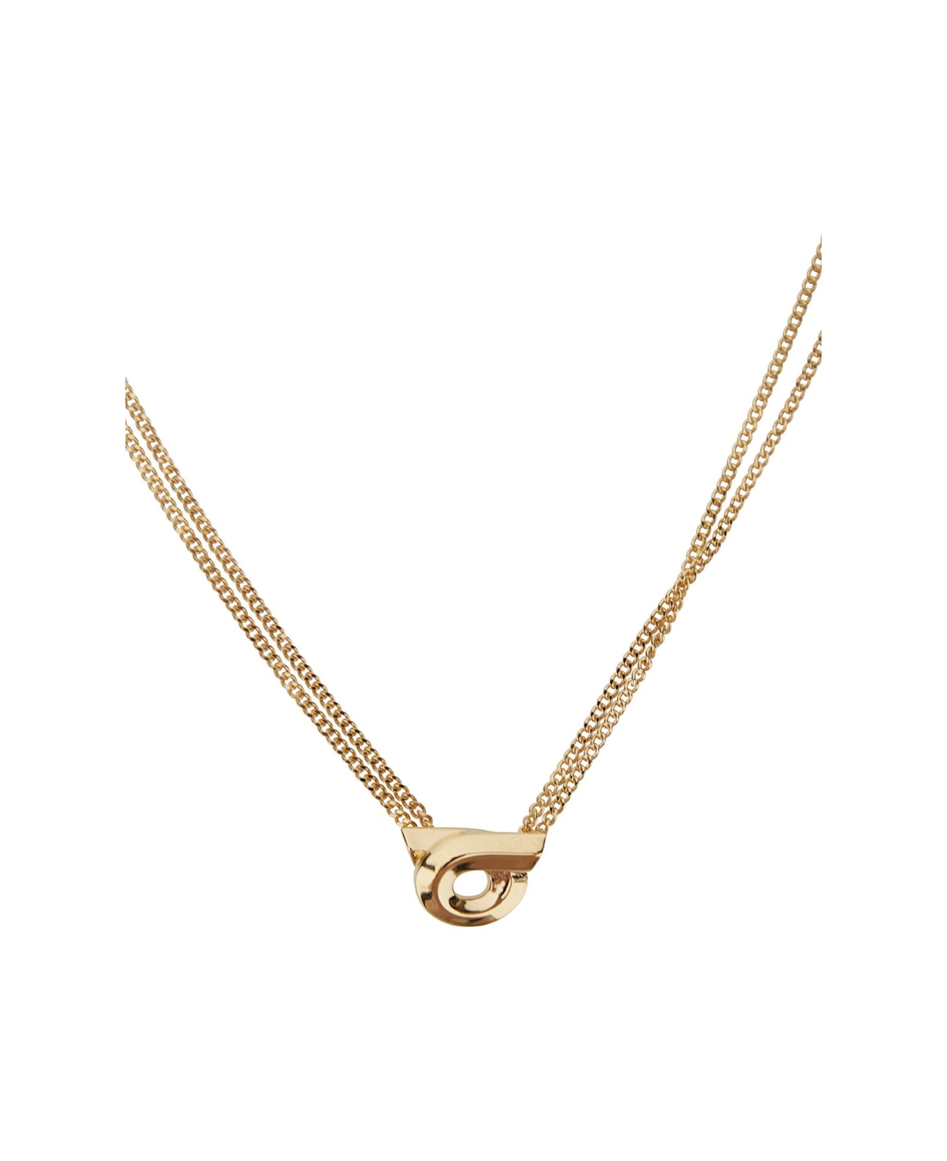 Gold-colored Necklace With Gancini Pendant In Brass Woman - 2