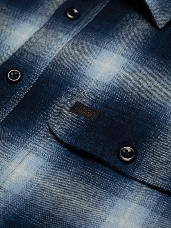 Glenn Padded Shadow Check Shirt Blue - 5