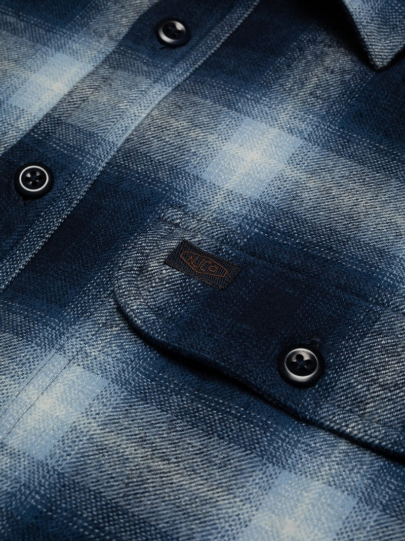Glenn Padded Shadow Check Shirt Blue 5