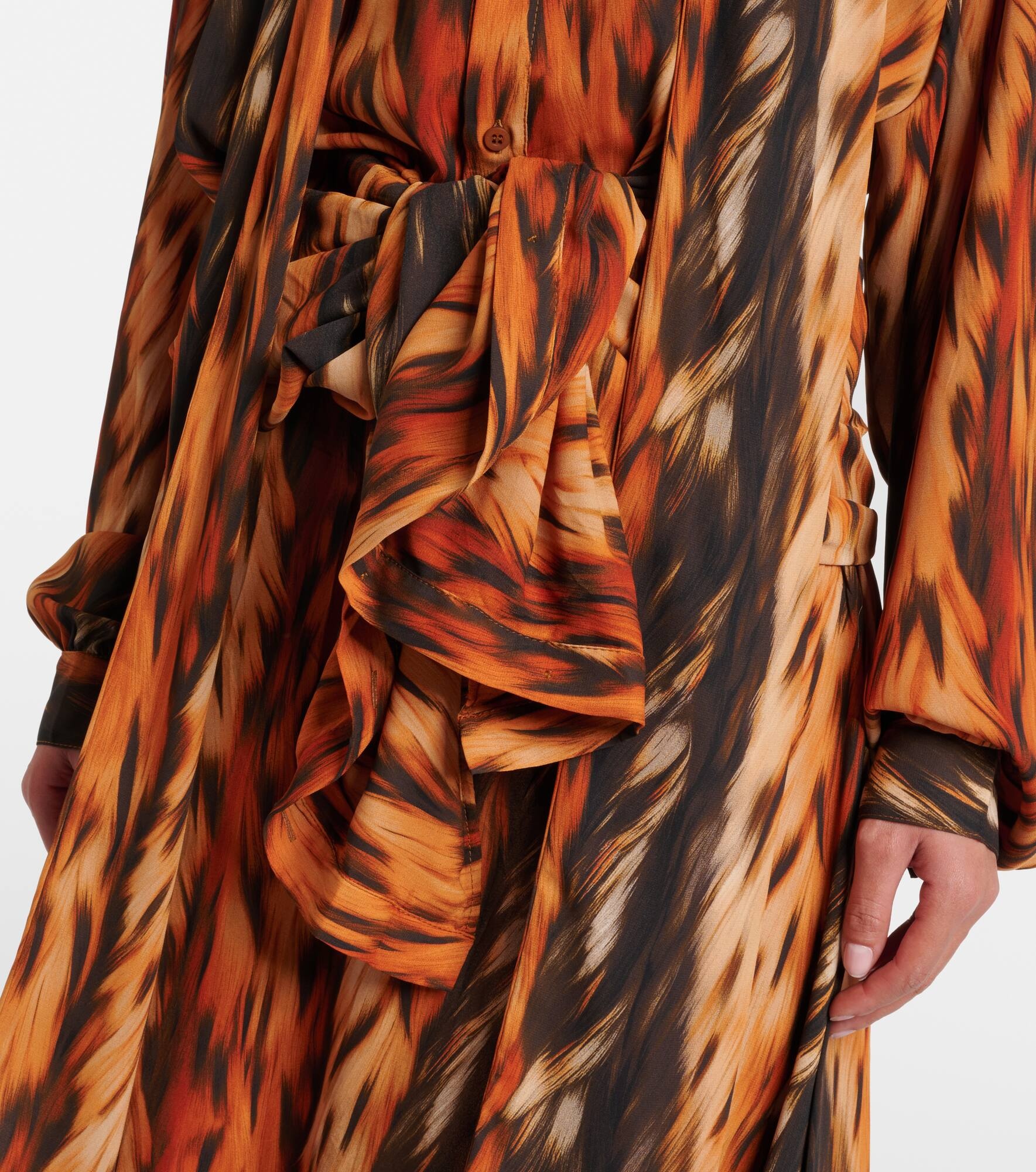 Printed crêpe midi dress - 5