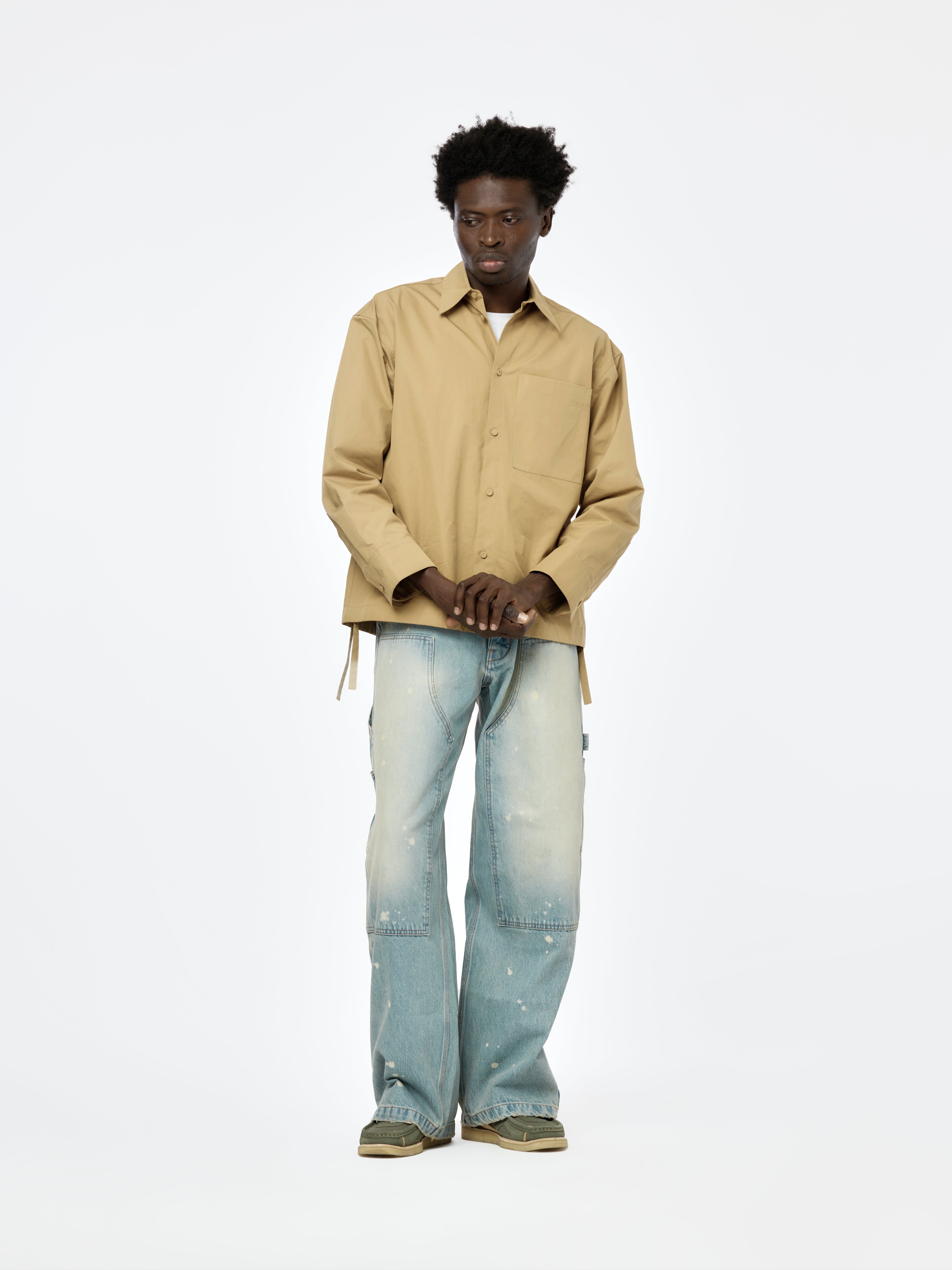 OVERSIZED DRAWSTRING SHIRT (CLAY) - 4