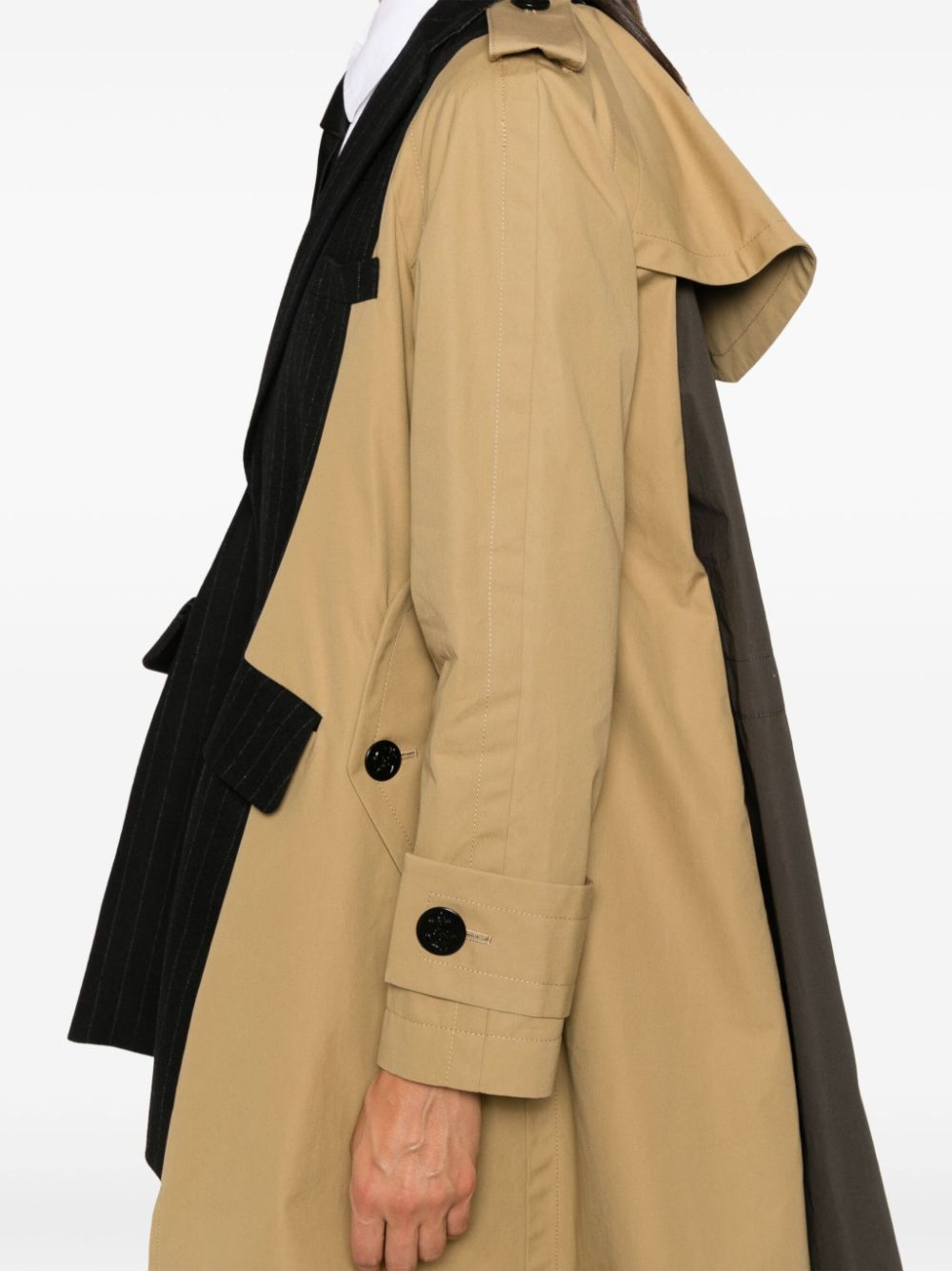 panel-detailed trench coat - 5