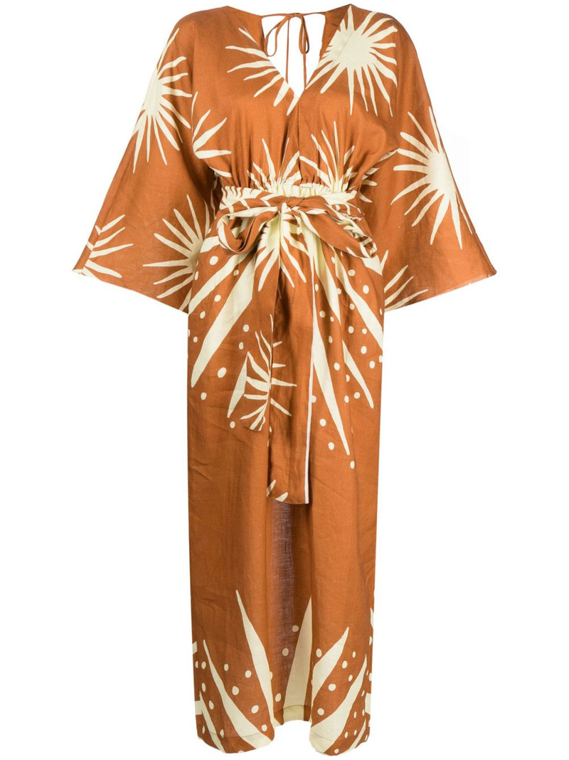 graphic-print linen dress 1