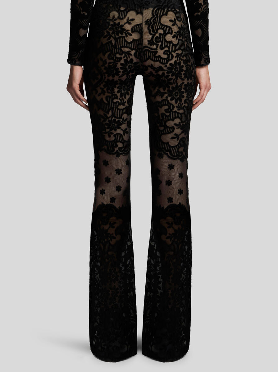 TULLE AND JACQUARD VELVET TROUSERS - 5