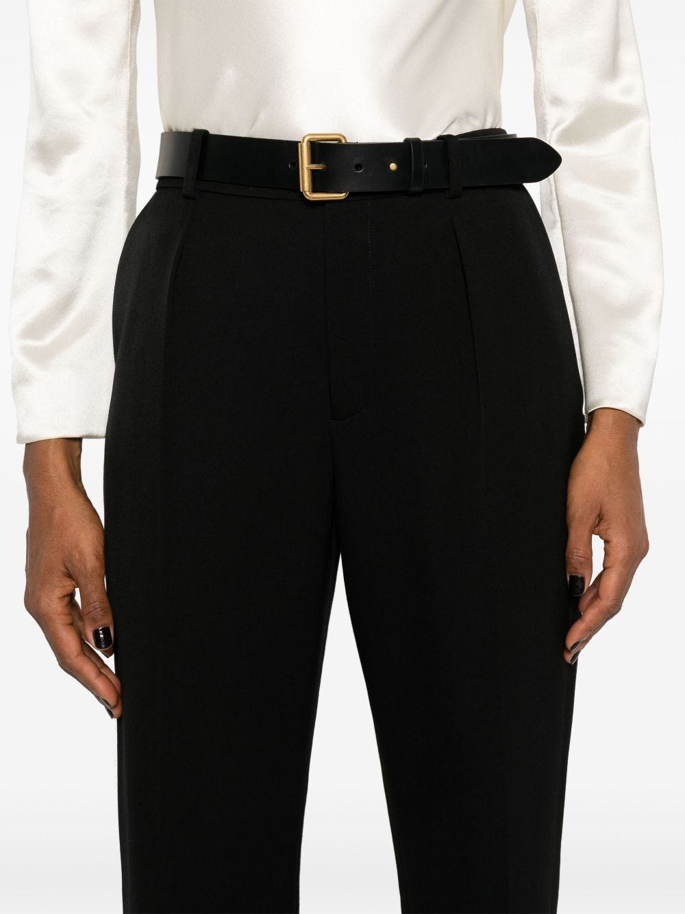 straight-leg tailored wool trousers - 5