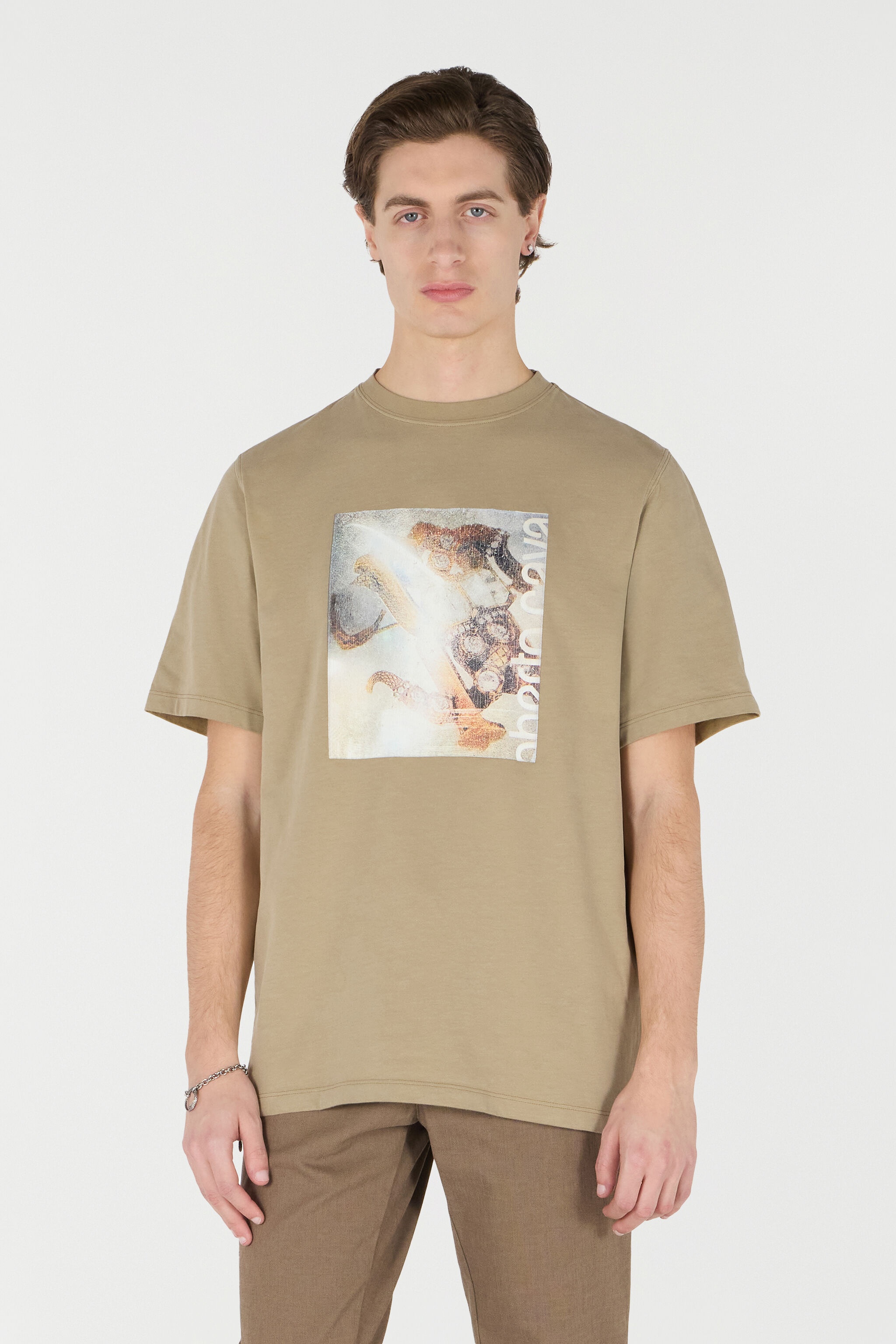 T-Shirt With Distressed-Effect Mirror Snake Monogram Print - 3