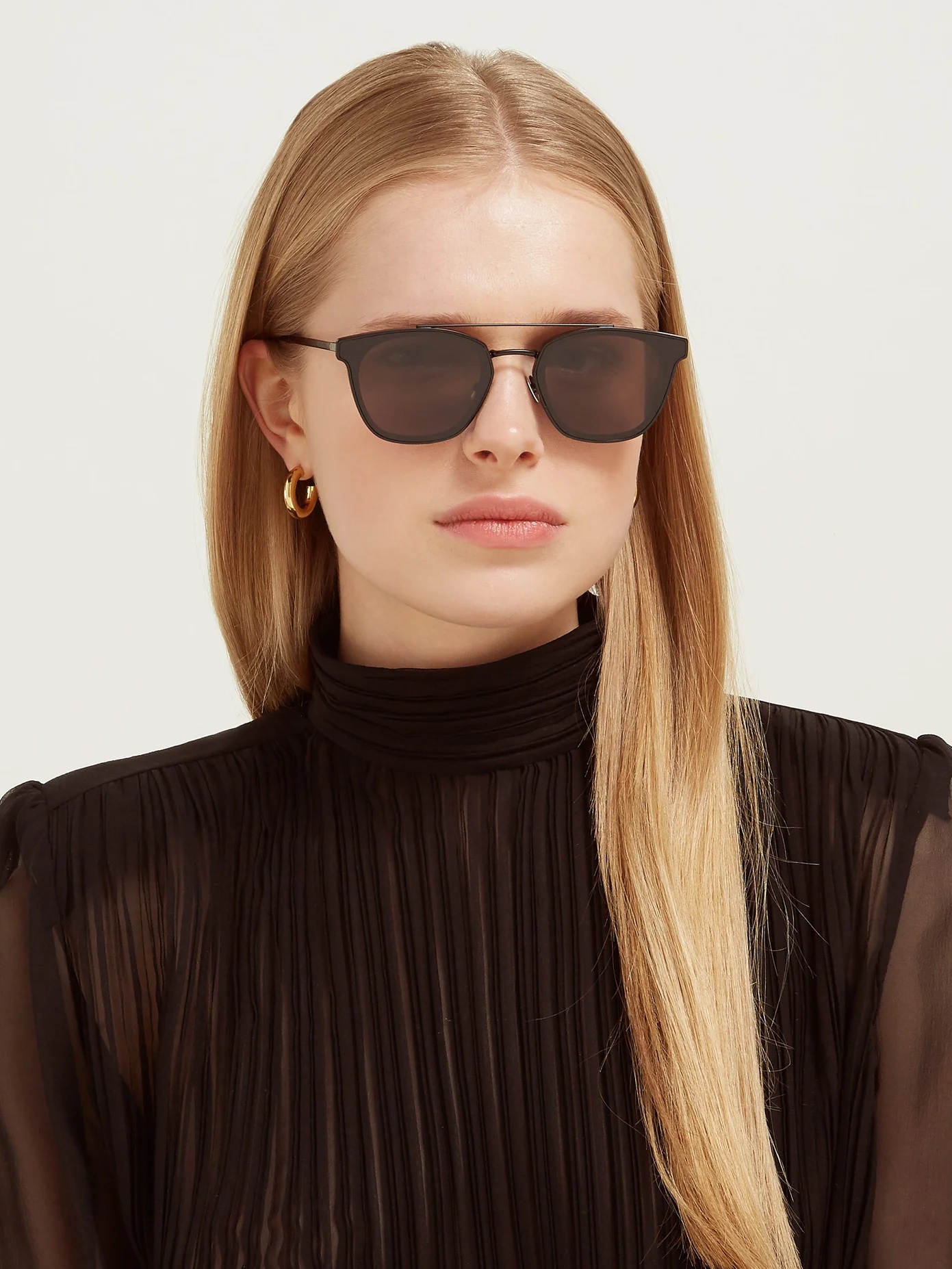 Round-frame top-bar metal sunglasses - 2