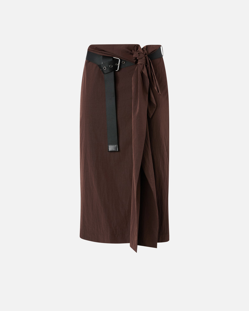 SHORT ASYMMETRICAL SKIRT IN TECHNICAL FABRIC WITH BELT 1