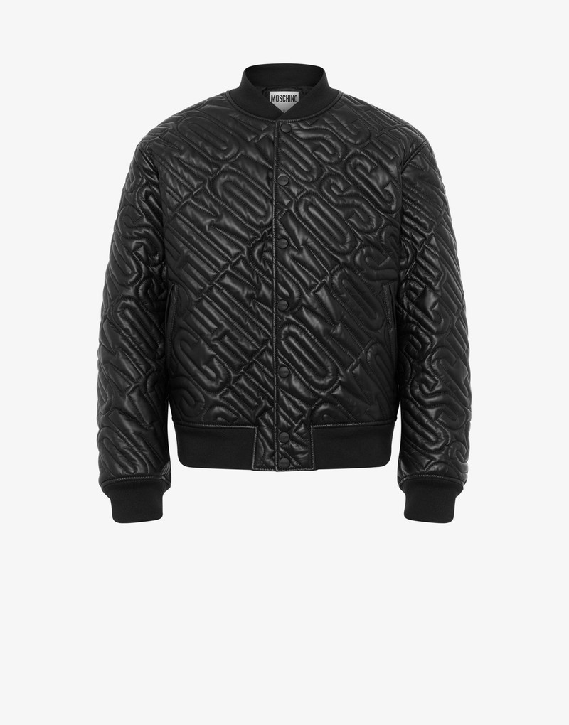 ALL-OVER QUILTED LOGO NAPPA BOMBER 1