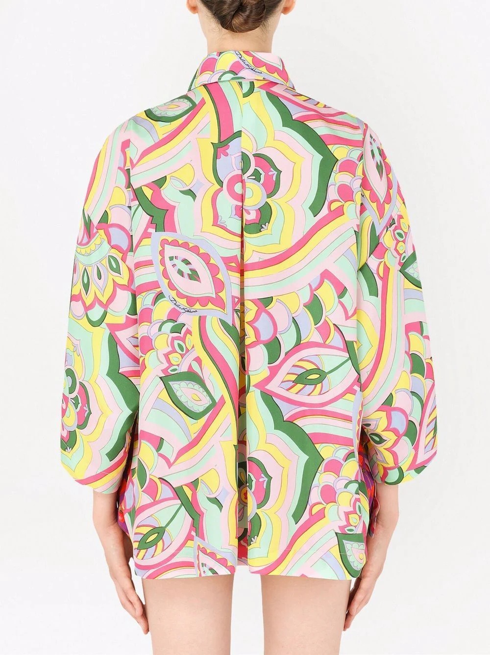abstract-print silk shirt - 4