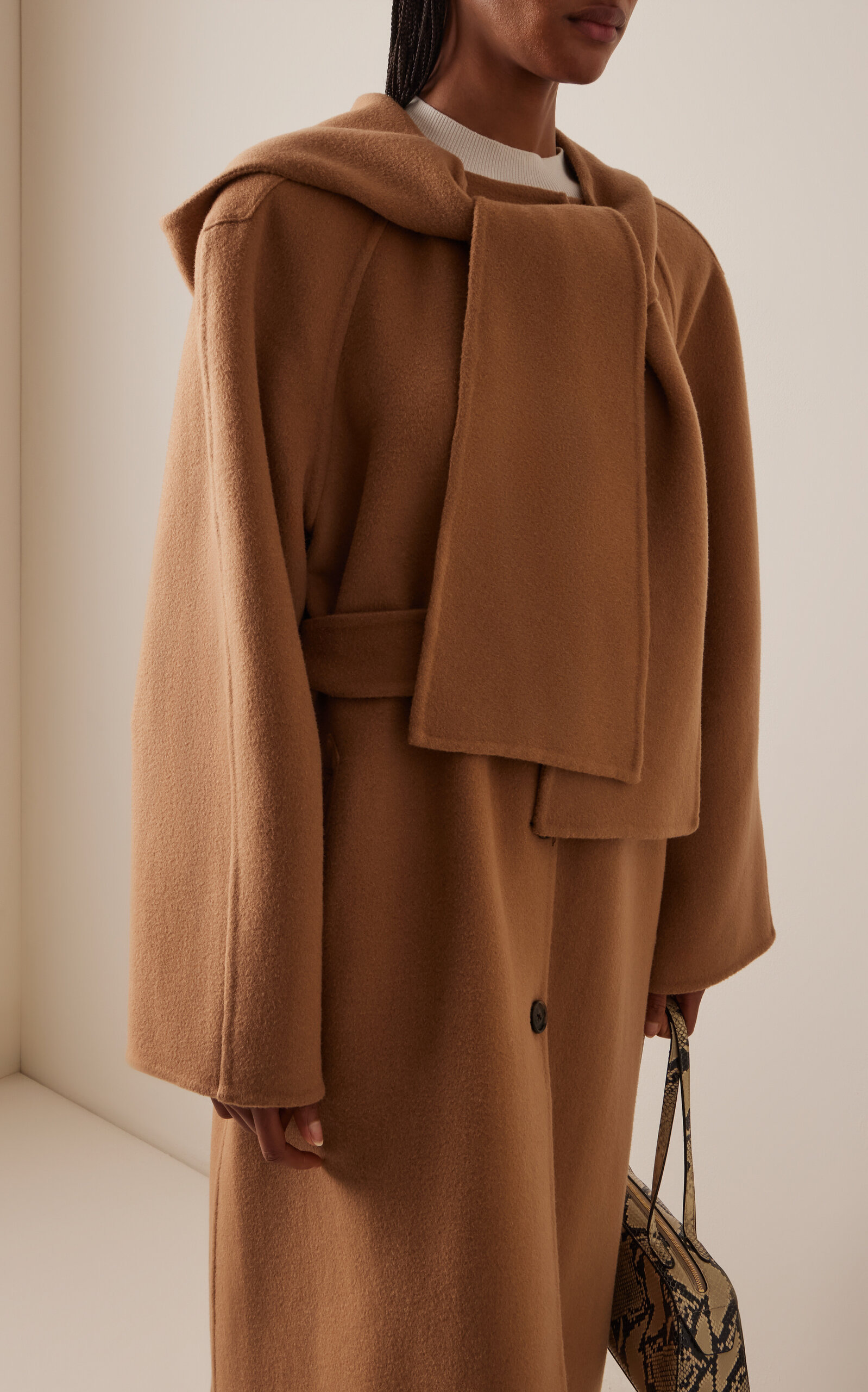 Astra Double-Faced Wool Coat khaki - 3