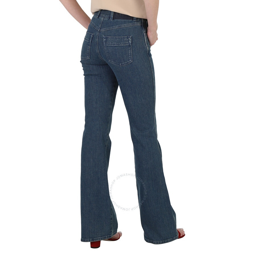 Chloe Ladies Dusky Blue Denim Flare Jeans - 6