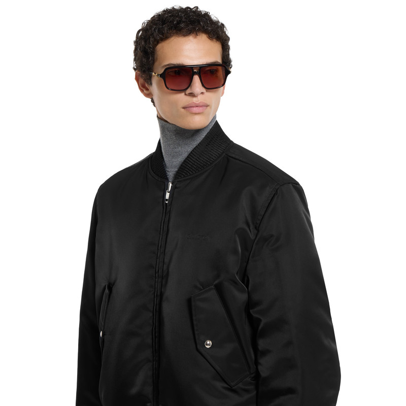 Herringbone wool mouliné bomber jacket 6