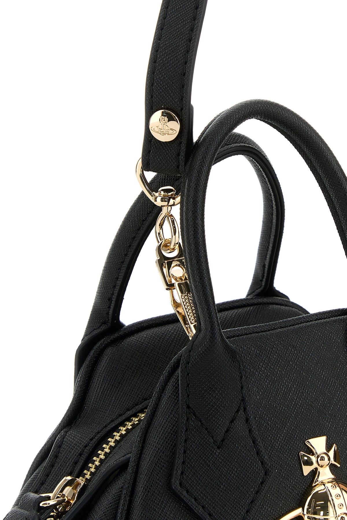 Black synthetic leather mini Yasmine handbag - 4