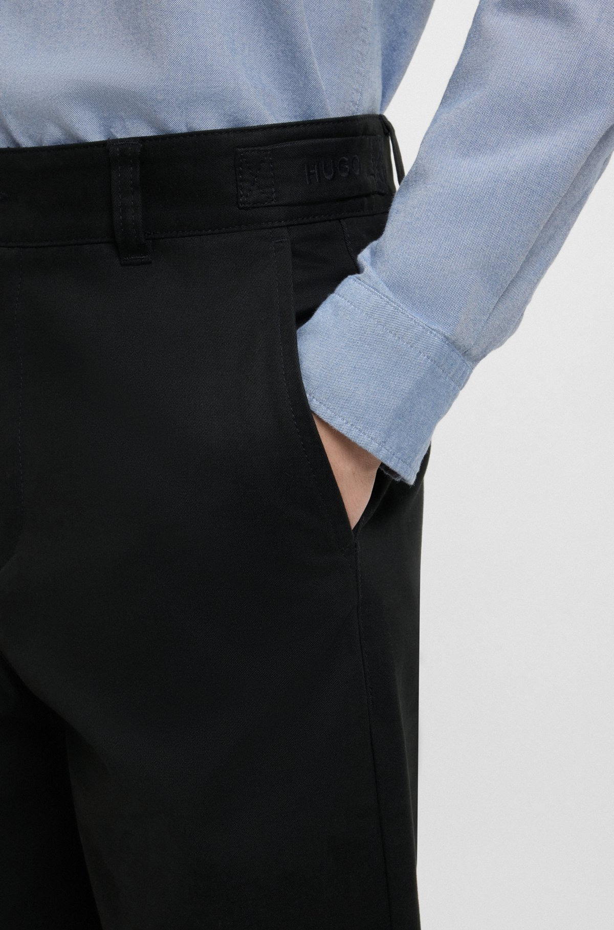 SLIM-FIT CHINOS IN MERCERIZED COTTON TWILL - 5