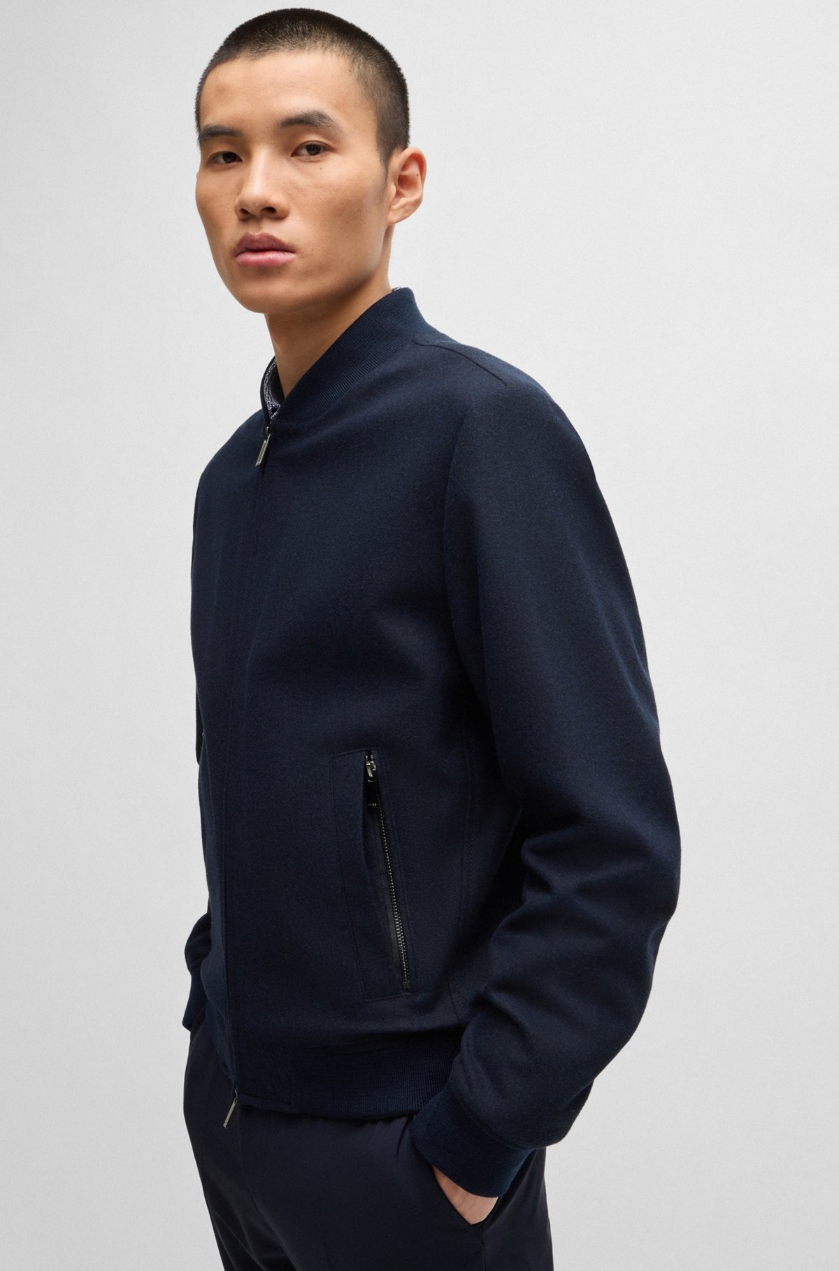 SLIM-FIT JACKET WITH TWO-WAY FRONT ZIP - 6
