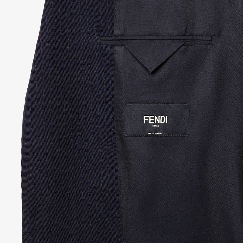 FENDI Jacket Blue jacquard wool blazer outlook