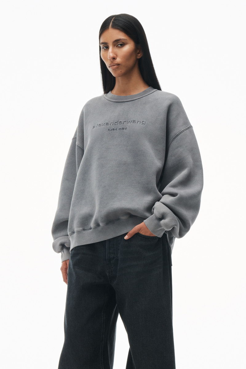 Acid Wash Sweatshirt in Structured Terry 2