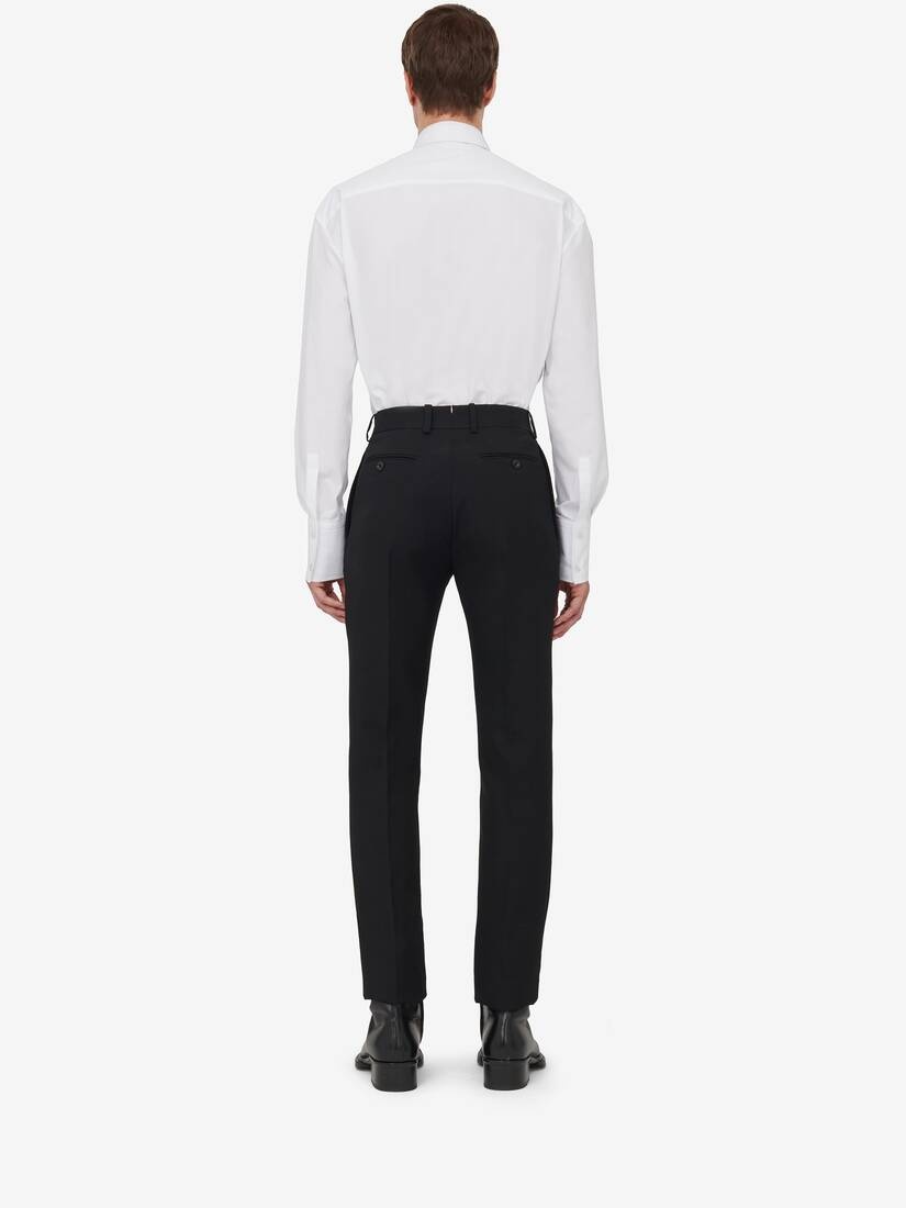 Men's Tailored Cigarette Trousers in Black - 4