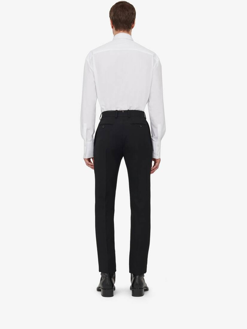 Men's Tailored Cigarette Trousers in Black 4