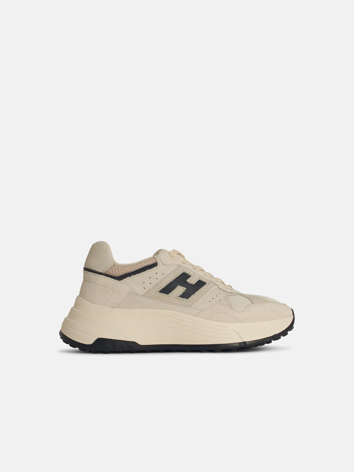 'H669' BEIGE LEATHER SNEAKERS - 1