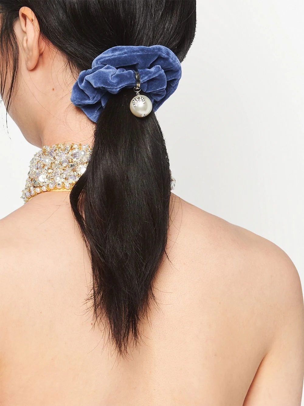 pearl-detail scrunchie - 2