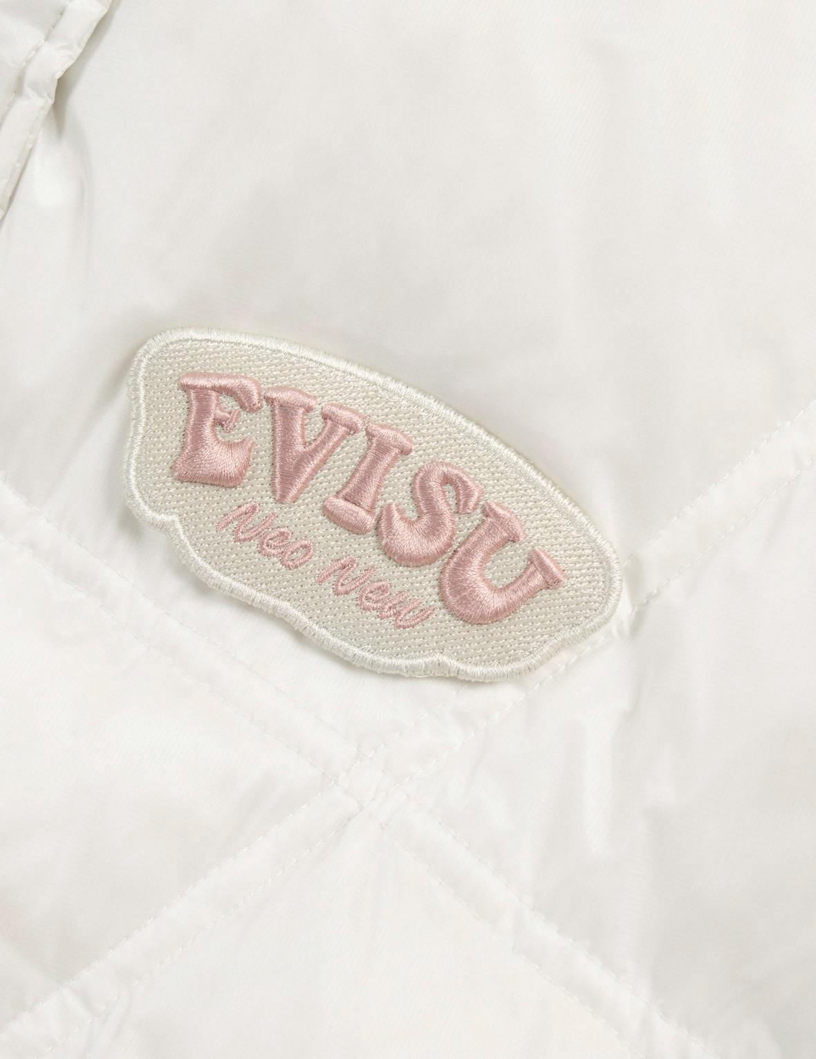 LOGO AND DARUMA HEART EMBROIDERED BADGES FASHION FIT DOWN JACKET - 8