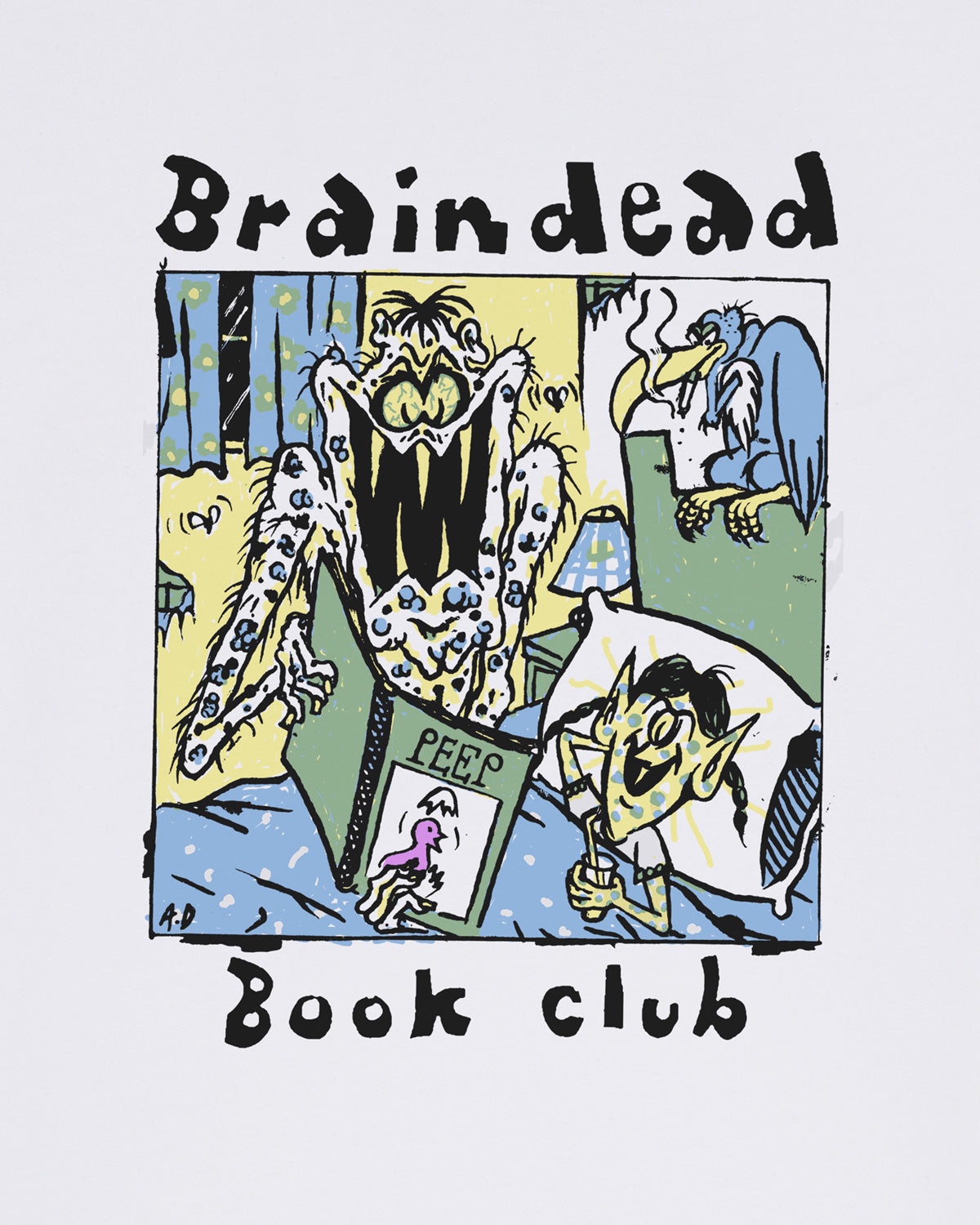 Brain Dead Book Club T-shirt - White - 2