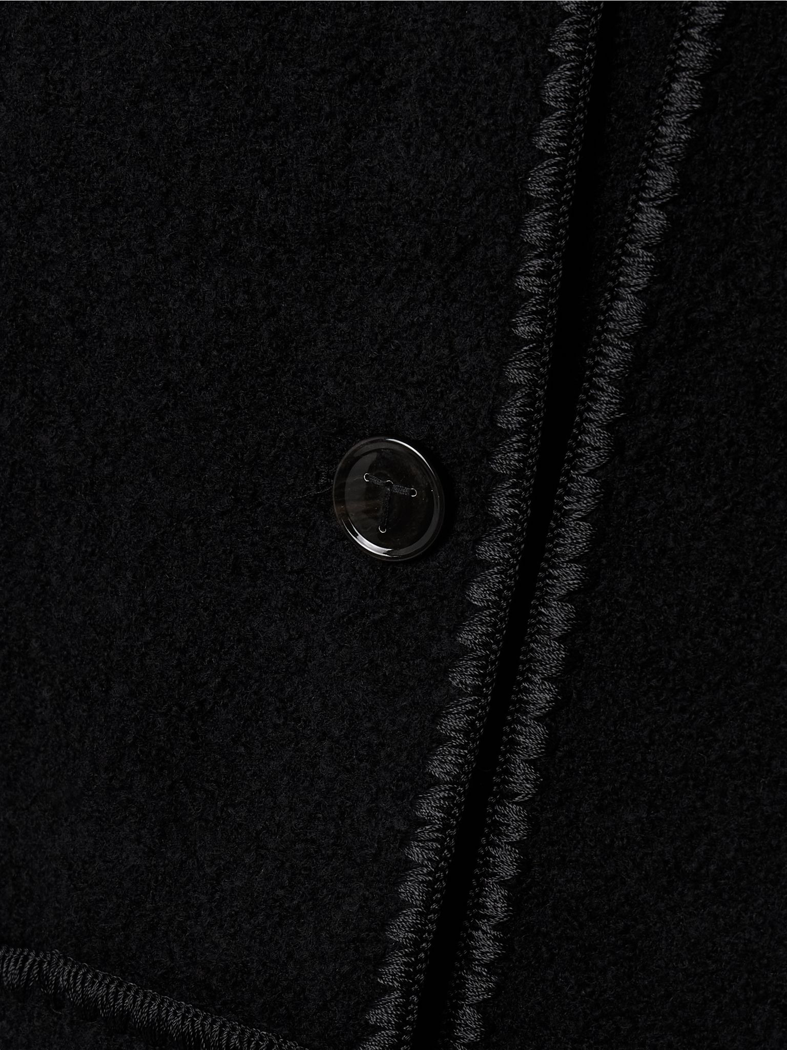Draped fringed wool-blend bouclé jacket Black - 5